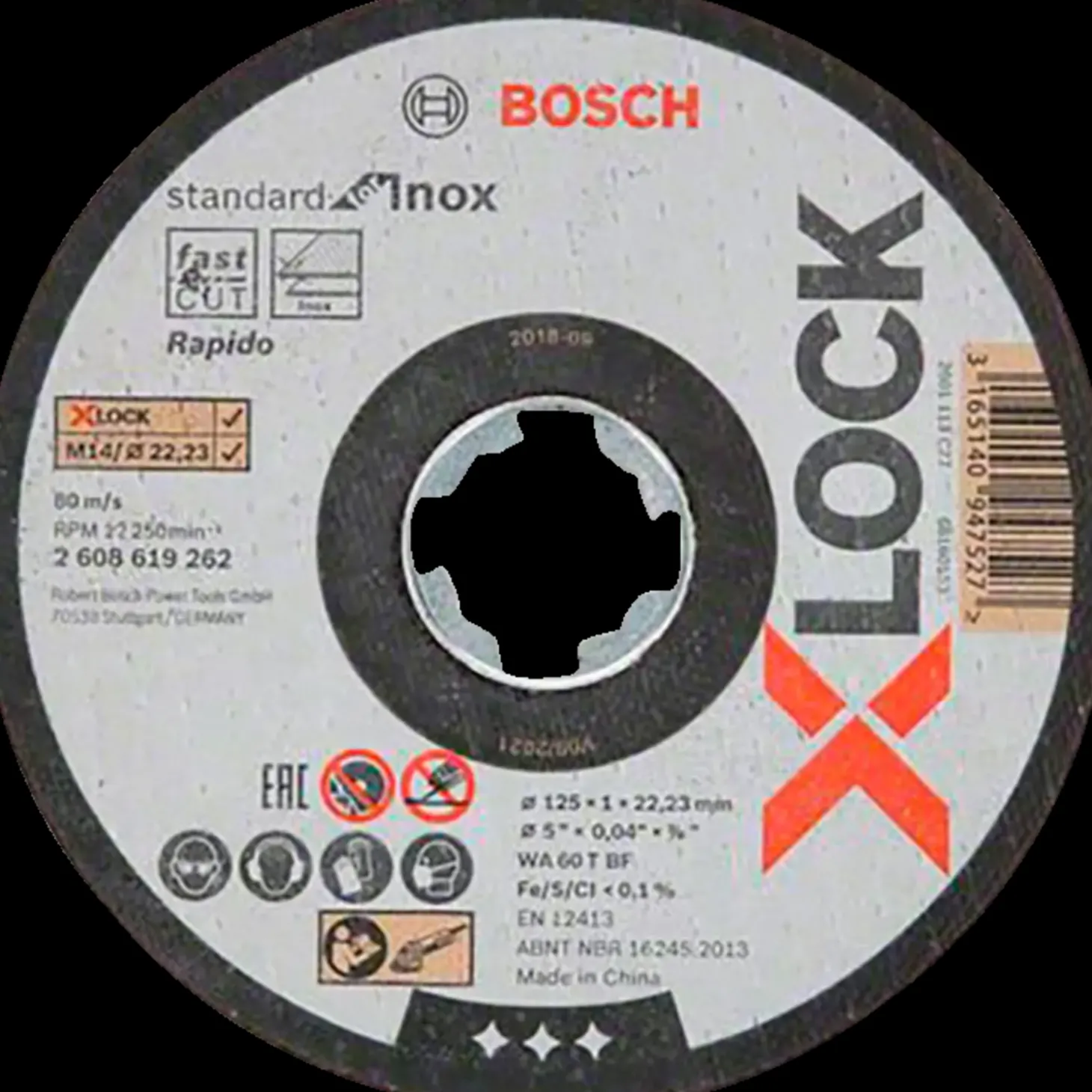 Bosch X-Lock Standard for Inox skæreskive lige 125x1 mm 10 stk