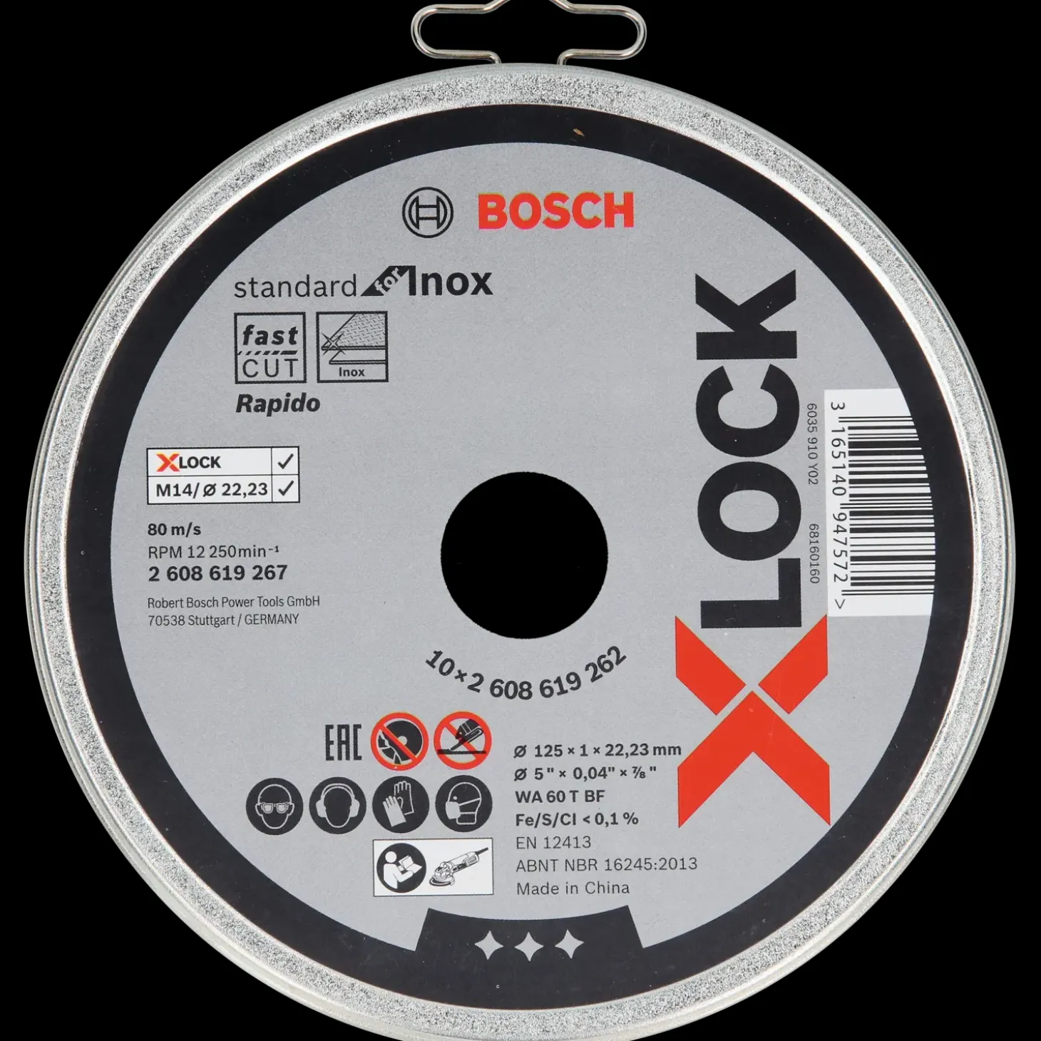 Bosch X-Lock Standard for Inox skæreskive lige 125x1 mm 10 stk