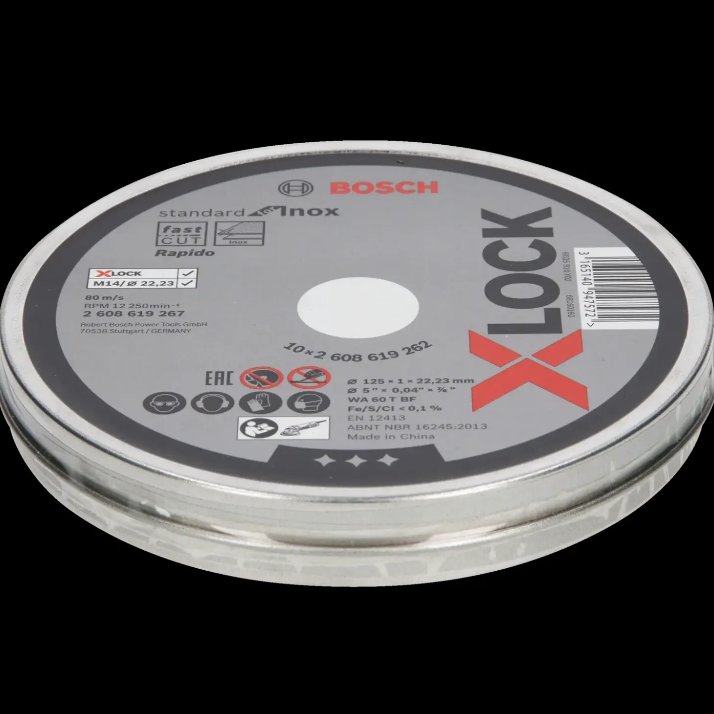 Bosch X-Lock Standard for Inox skæreskive lige 125x1 mm 10 stk