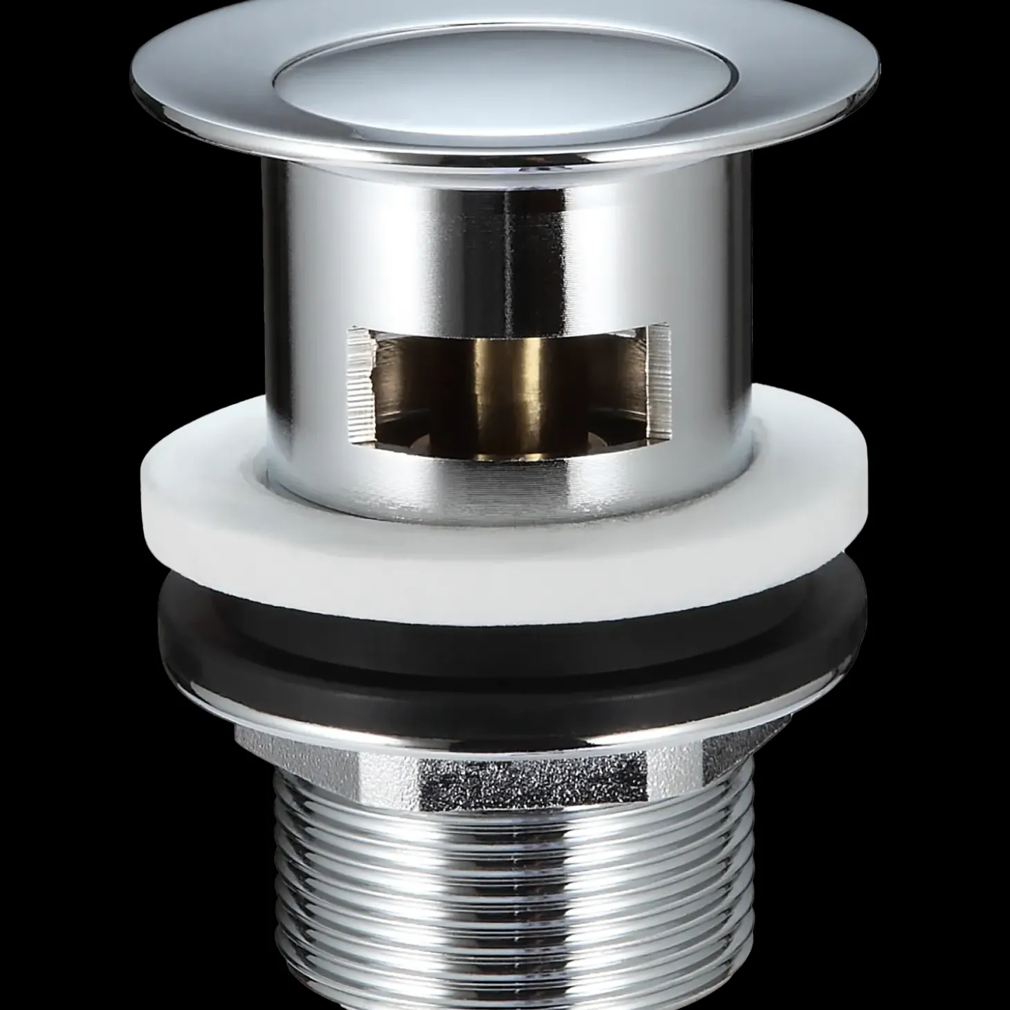 Bundventil m/overløb 1 1/4"x8 cm krom