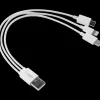 Bycph Kabel - USB til 3-i-1 USB-C/Micro-USB/Lightning, 0,2 m