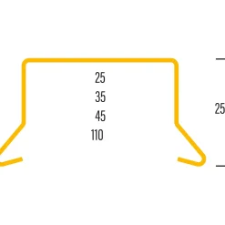 Bygtjek sternkapsel lige 25x25x1000 mm sort/alu