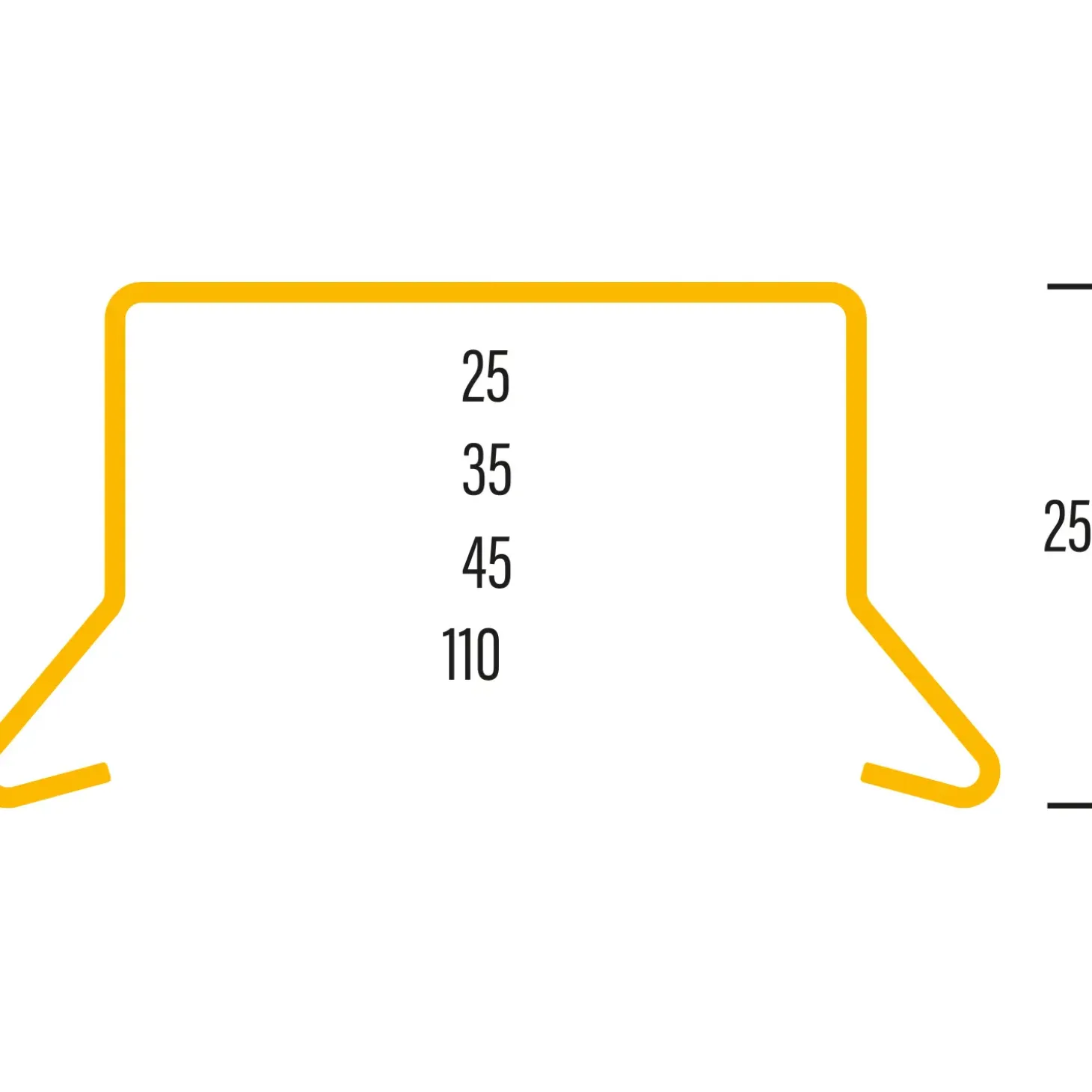 Bygtjek sternkapsel lige 25x25x1000 mm sort/alu