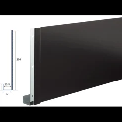 Bygtjek win stern 200 mm sort/alu - pk. m/5 stk. á 41 cm = 2,05 m