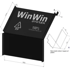 Bygtjek WinWin plade sort 450x950x50x850 mm
