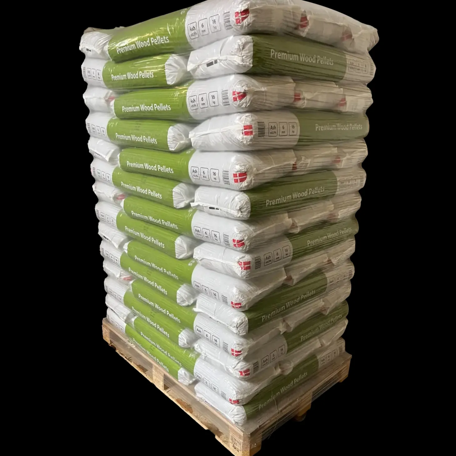 Calorius træpiller 6 mm - palle med 896 kg / 56 poser á 16 kg