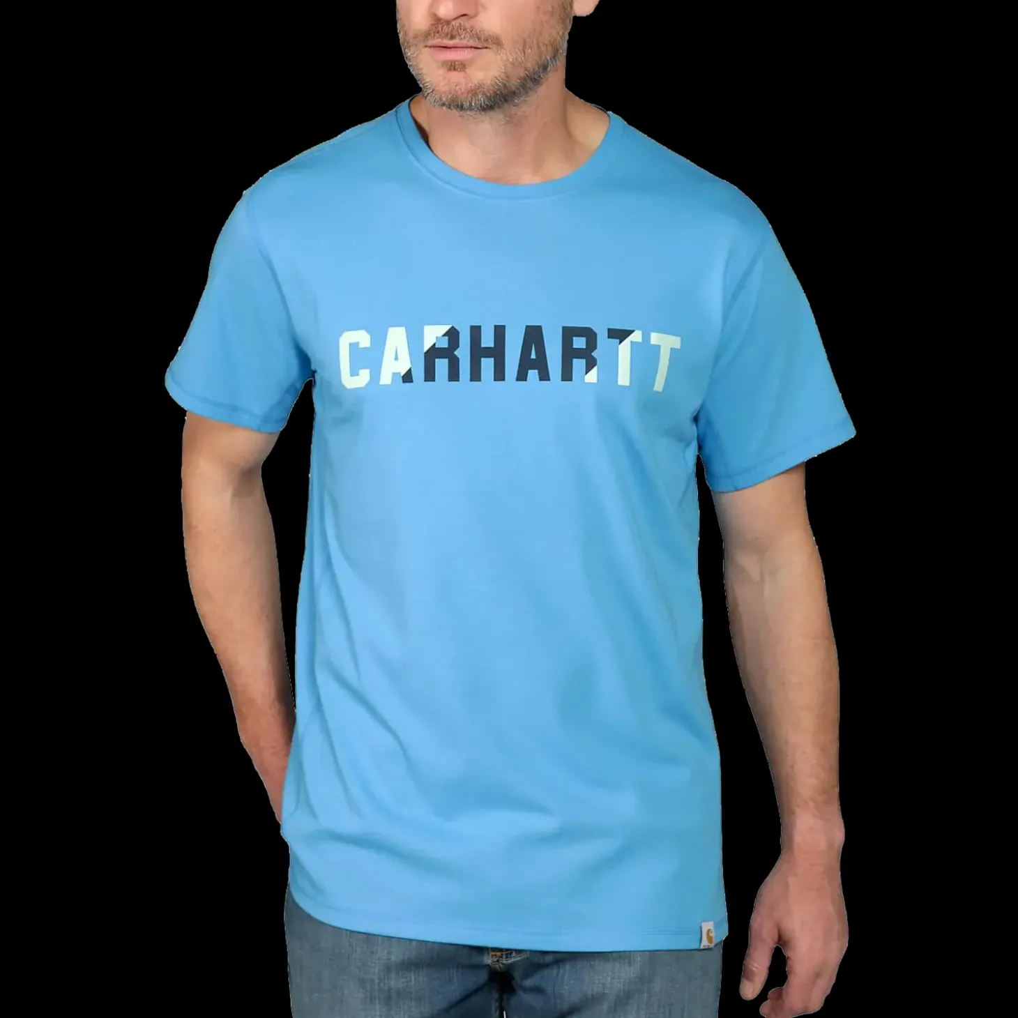 Carhartt t-shit Force Flex Block logo blå str. M