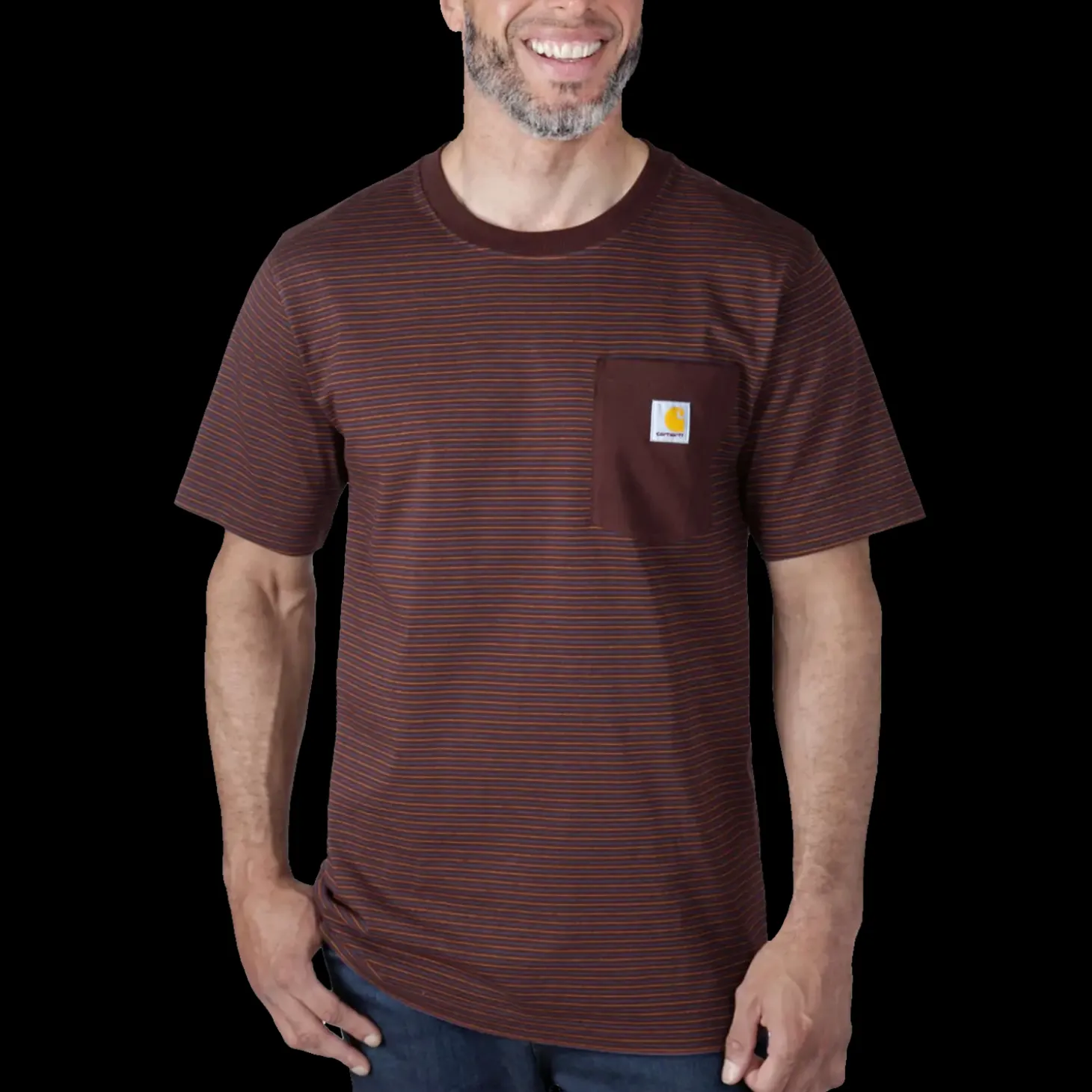 Charhartt relaxed S/S pocket stripe t-shirt rød str. XL