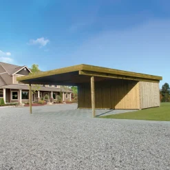 Christian dobbelt carport med redskabsrum 836x630 cm - UDEN TAG