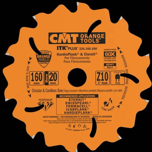 CMT savklinge m/diamantskær til fibercement 160x2,4x20 Z10F