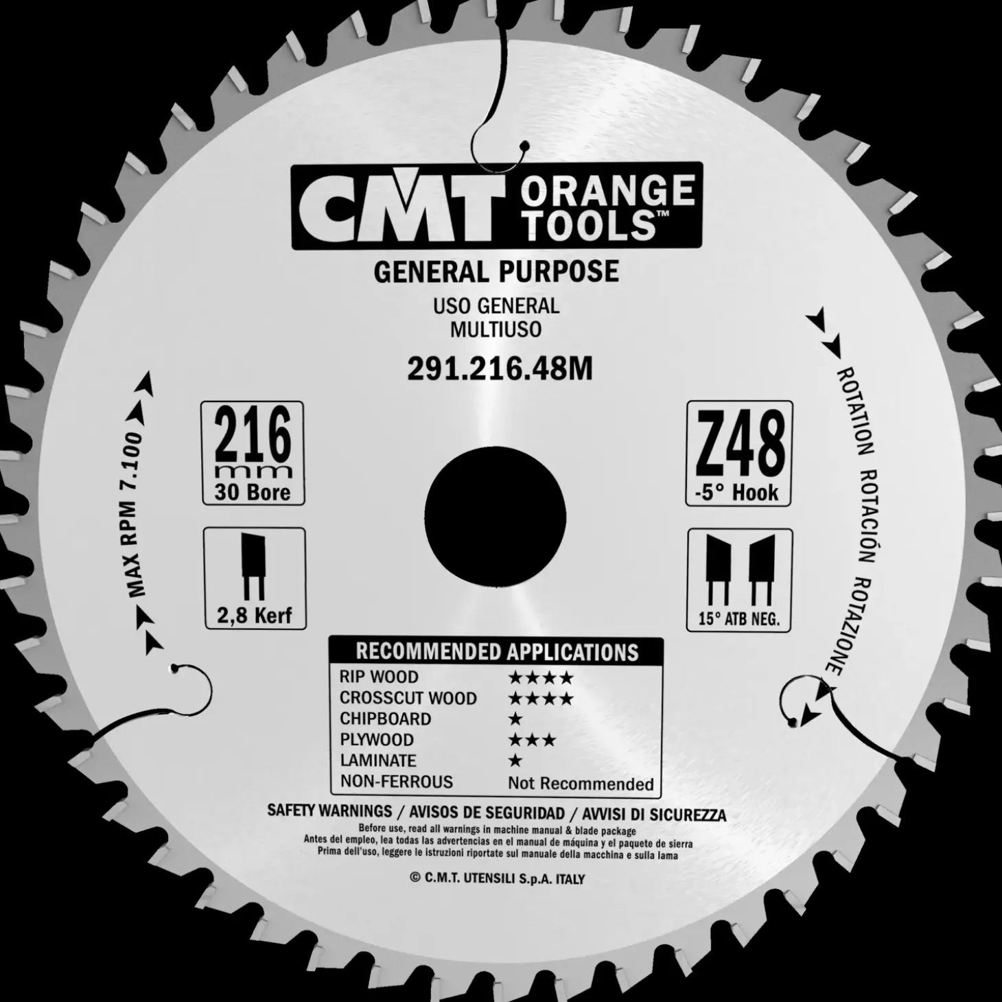 CMT savklinge 216x2,8x30 mm Z48W neg.