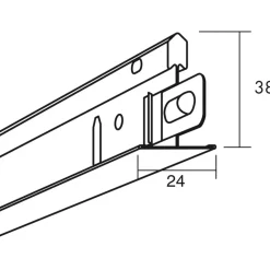 Connect T24 hovedprofil 3700x24 mm