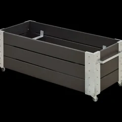 Cubic Blomsterkasse med hjul 120x50x45 cm sort