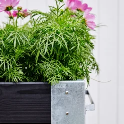 Cubic Blomsterkasse med hjul 120x50x45 cm sort