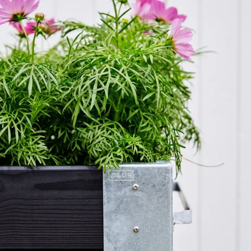 Cubic Blomsterkasse med hjul 120x50x45 cm sort