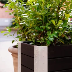 Cubic Blomsterkasse med hjul 120x50x45 cm sort