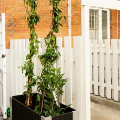 Cubic Blomsterkasse med hjul 120x50x45 cm sort