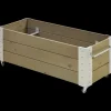 Cubic Blomsterkasse med hjul 120x50x45 cm gråbrun