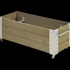 Cubic Blomsterkasse med hjul 120x50x45 cm gråbrun