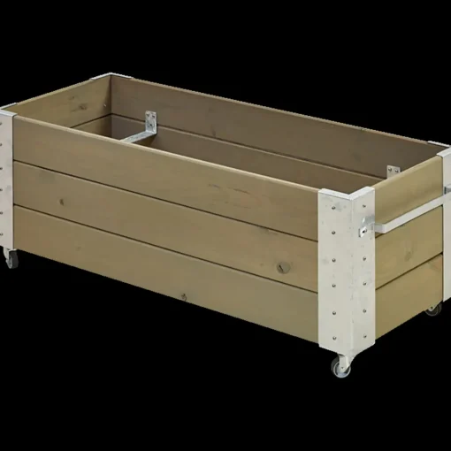 Cubic Blomsterkasse med hjul 120x50x45 cm gråbrun