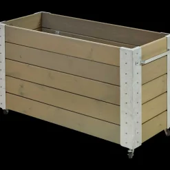 Cubic Blomsterkasse med hjul 120x50x45 cm gråbrun