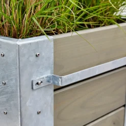 Cubic Blomsterkasse med hjul 120x50x45 cm gråbrun