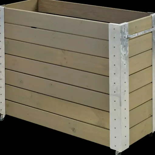 Cubic Blomsterkasse med hjul 120x50x45 cm gråbrun
