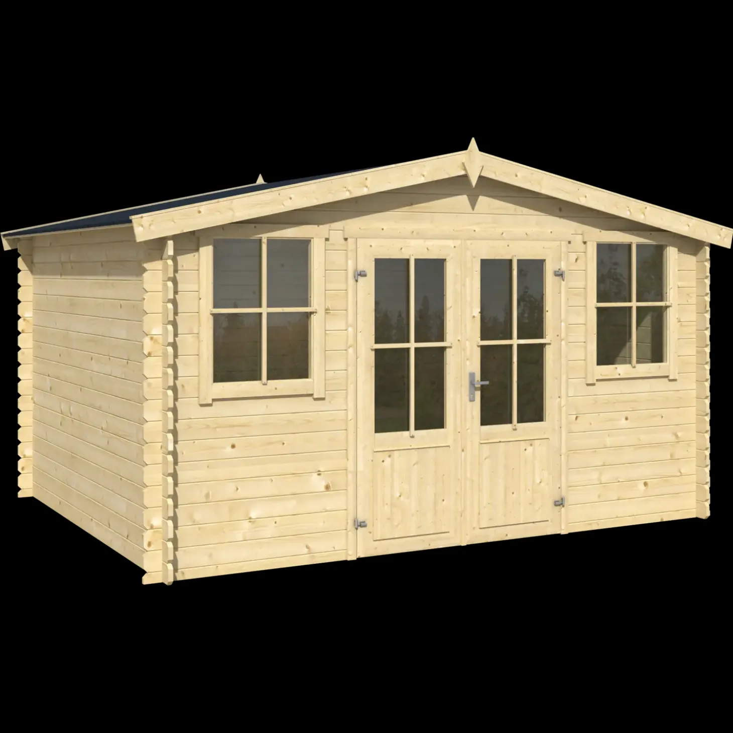 Dallas hytte med dobbeltdør og vinduer, 10,62 m²