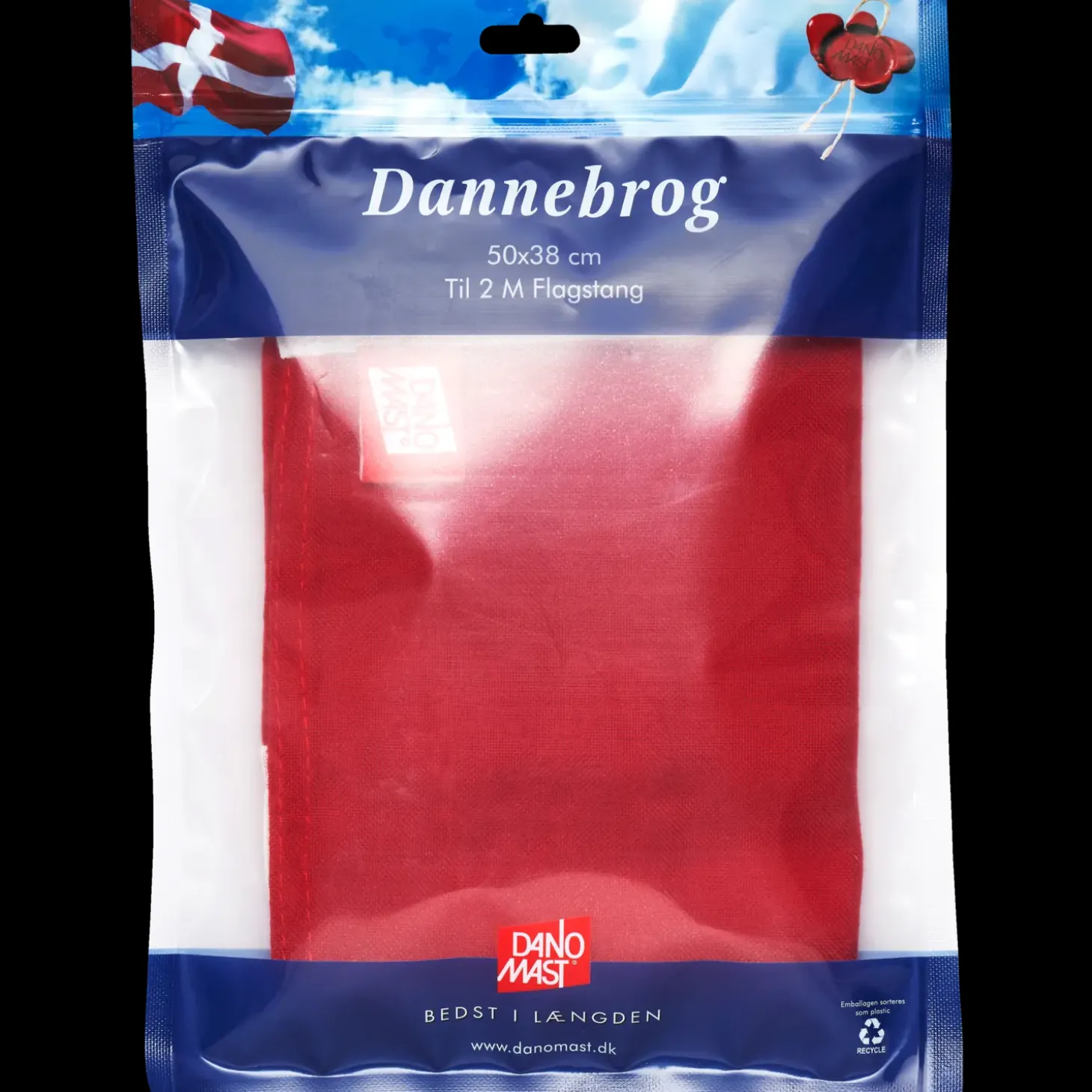 DanoMast Dannebrog til 2 meter stang (50x38 cm)