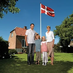 DanoMast flagstang 8 meter med vippebeslag, knop, line og lineholder