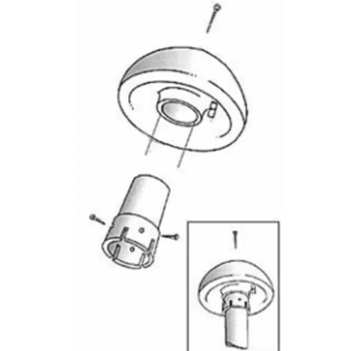 DanoMast rød plast knop til 2-6 meter 135 mm