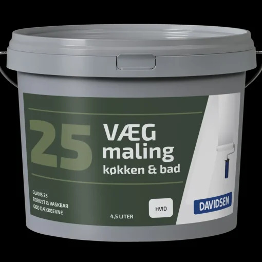 Davidsen vægmaling 25 hvid 4,5 L