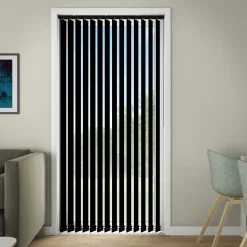 Debel lamelgardin med mørklægning Eclipse Sort 100x250 cm