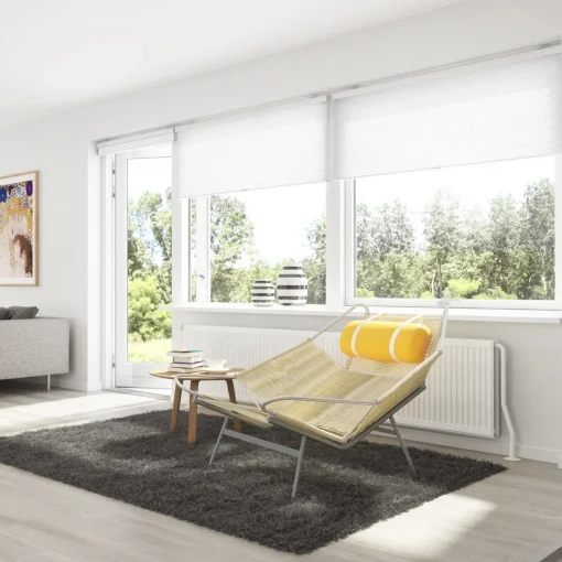 Debel plissegardin touch hvid 70x160 cm