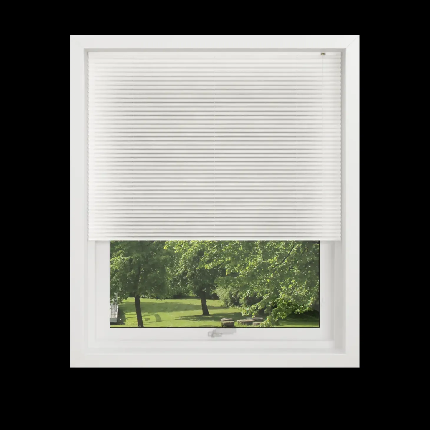 Debel plisségardin London, hvid 60x130 cm.