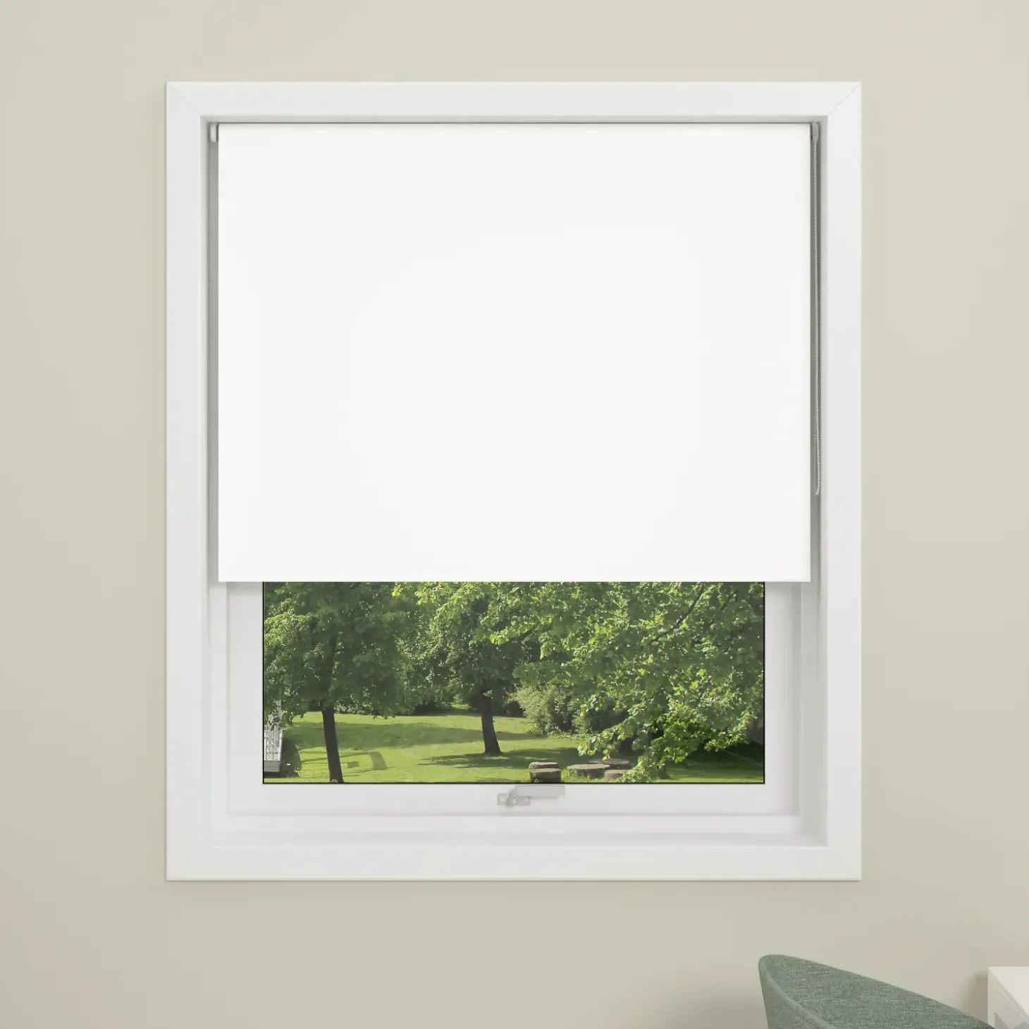 Debel rullegardin uni hvid 80x175 cm