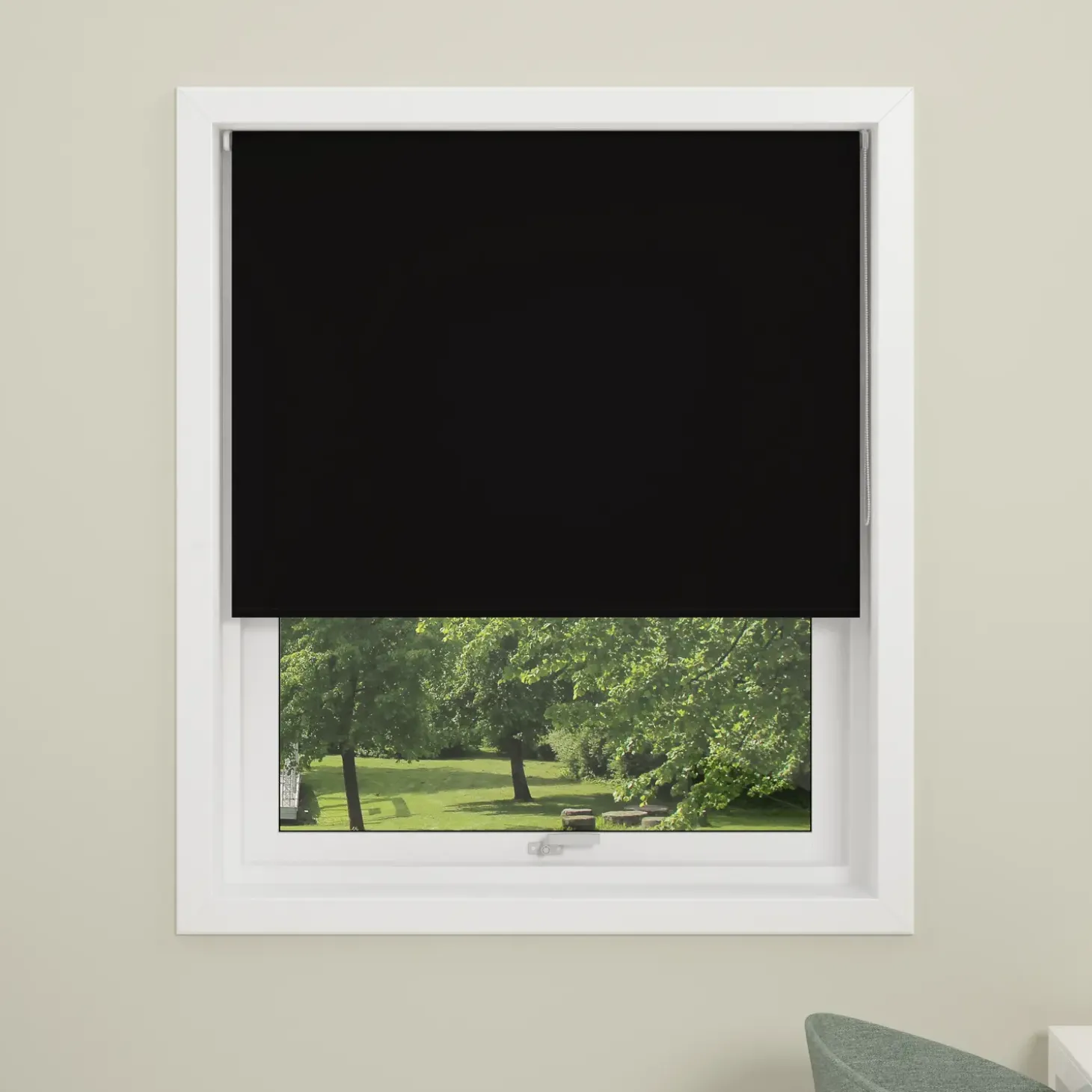 Debel rullegardin uni sort 80x175 cm