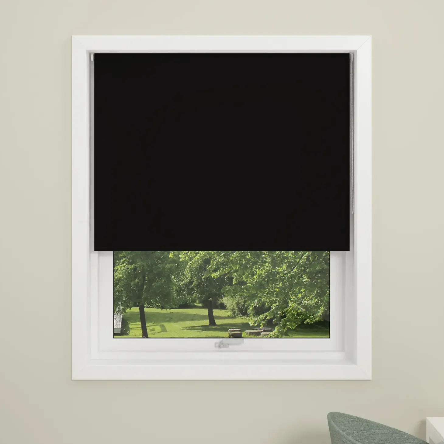 Debel rullegardin uni sort 80x175 cm