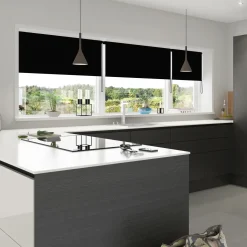 Debel rullegardin uni sort 80x175 cm