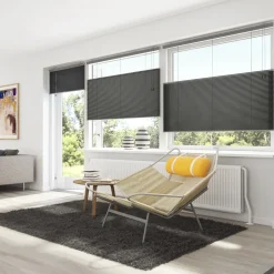 Debel touch split plissegardin grå 80x160 cm