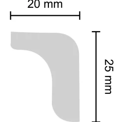 Decosa stukliste L25 20x25 mm 2 m