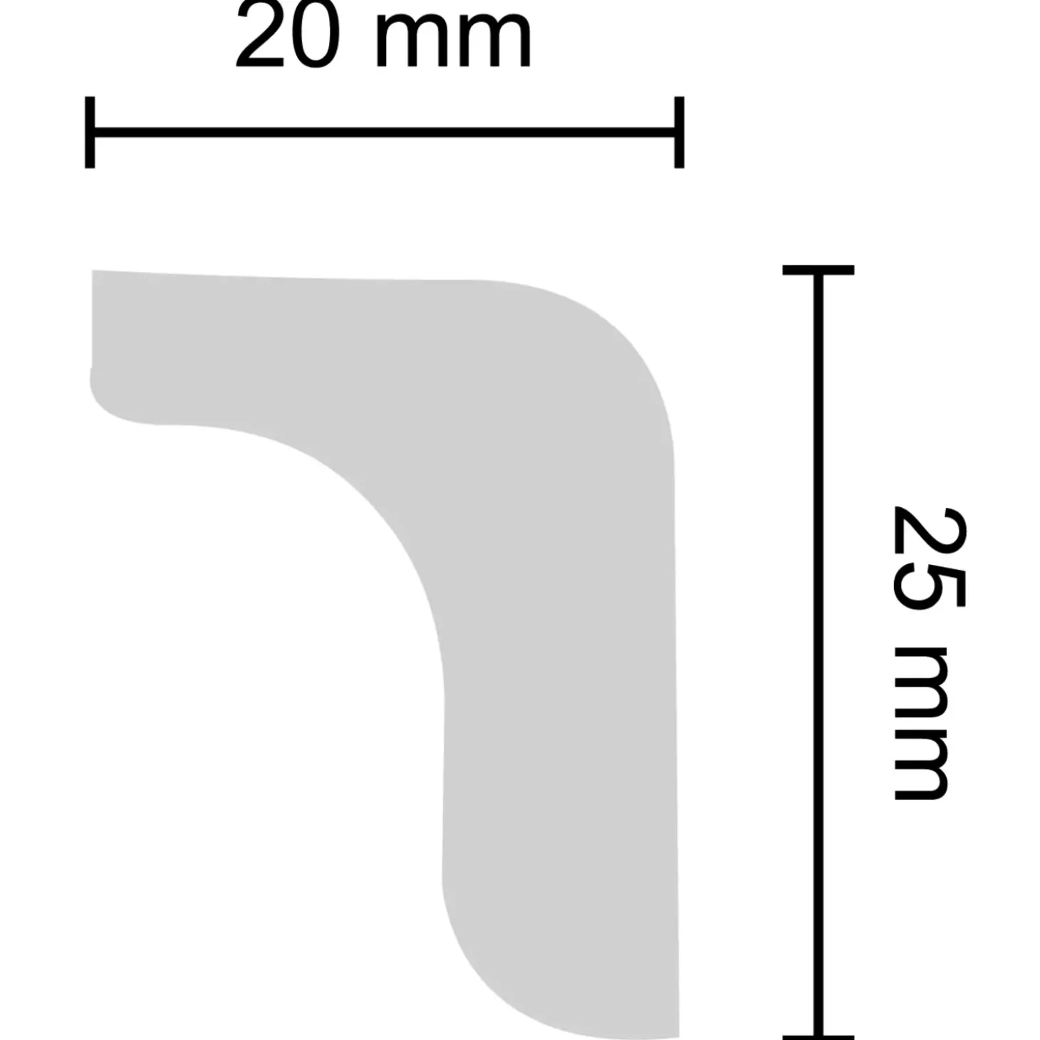 Decosa stukliste L25 20x25 mm 2 m