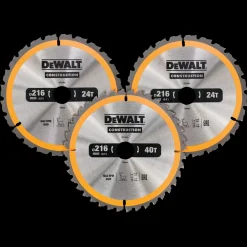 DeWalt DT1962-QZ rundsavsklingesæt 216 mm - 3-pak med 2 x 24T og 1 x 40T