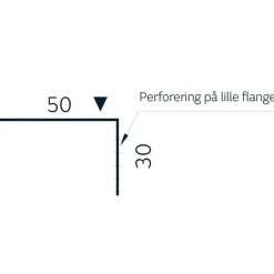 DS Stålprofil U-sokkelsikring (perf.) sort - 3M