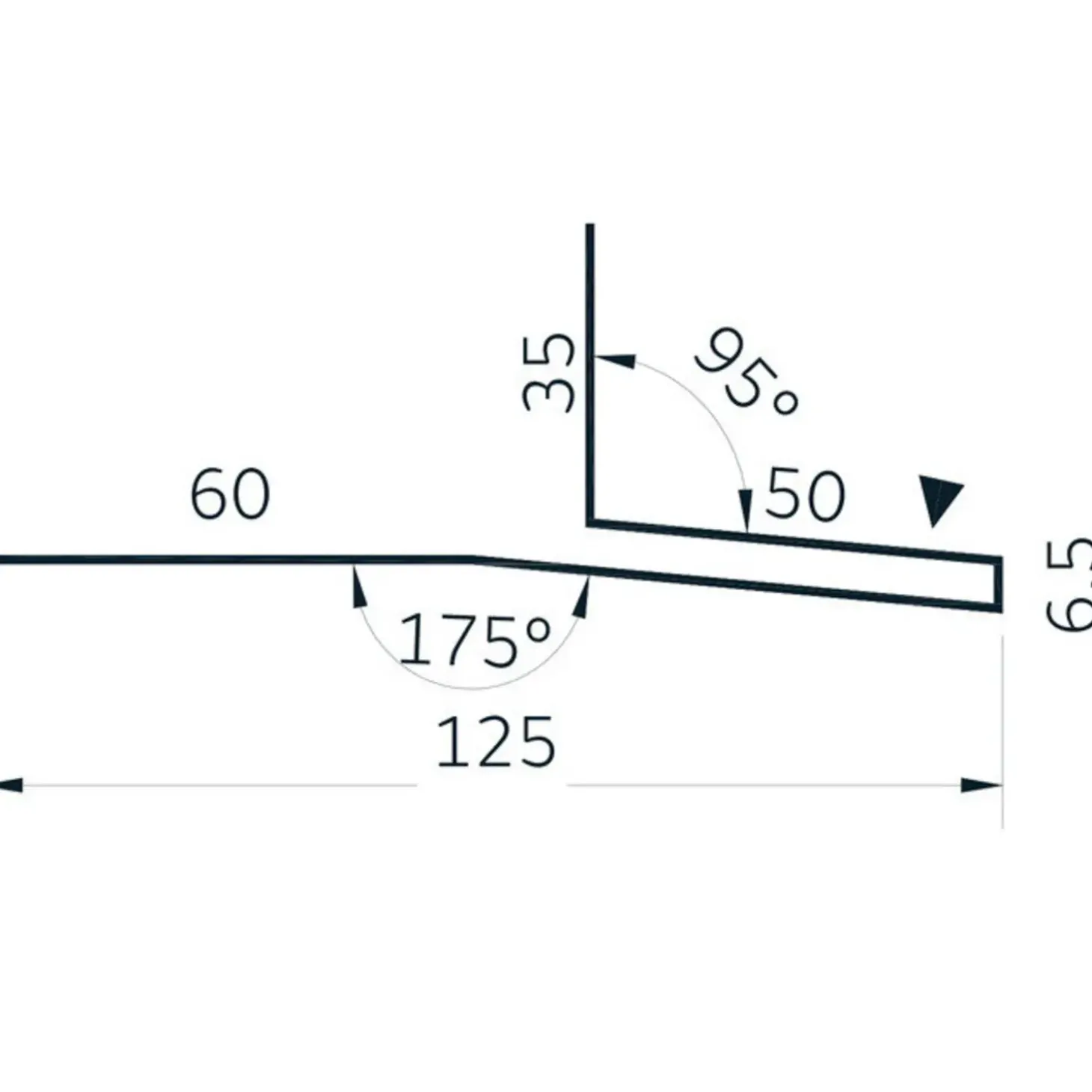 DS Stålprofil Vandnæse type 229 lys grå - 3M
