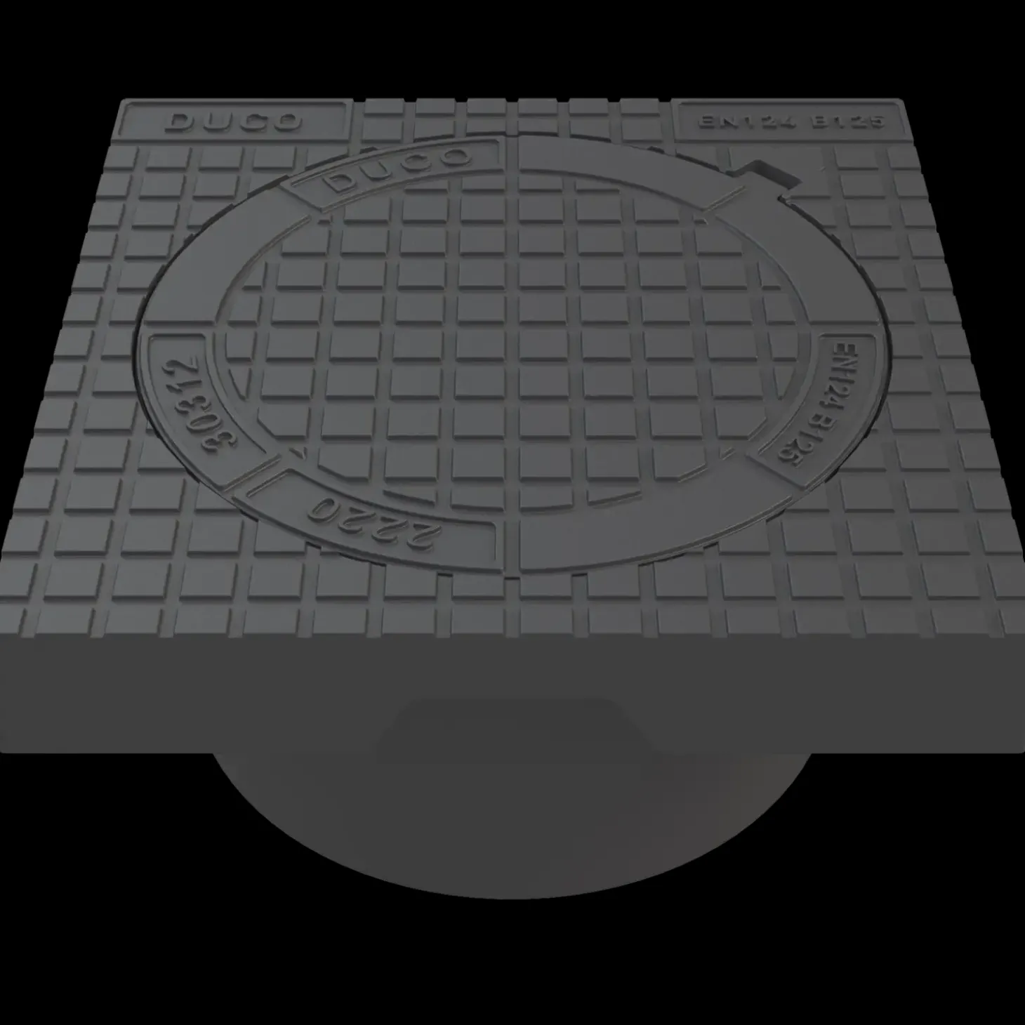Duco Ø315 firkantet karm inkl. dæksel kl. B125