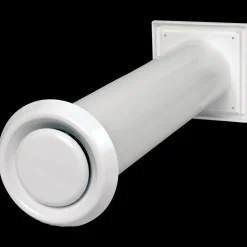 Duka murventil hvid komplet Ø100 mm m/hvid rist