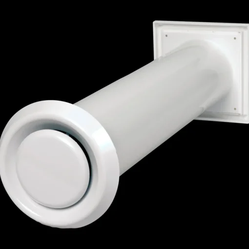 Duka murventil hvid komplet Ø100 mm m/hvid rist