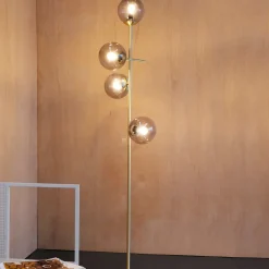 Dyberg Larsen Como gulvlampe smoke/messing