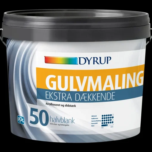 Dyrup gulvmaling ekstra dækkende vand 50 hvid 0,75 L